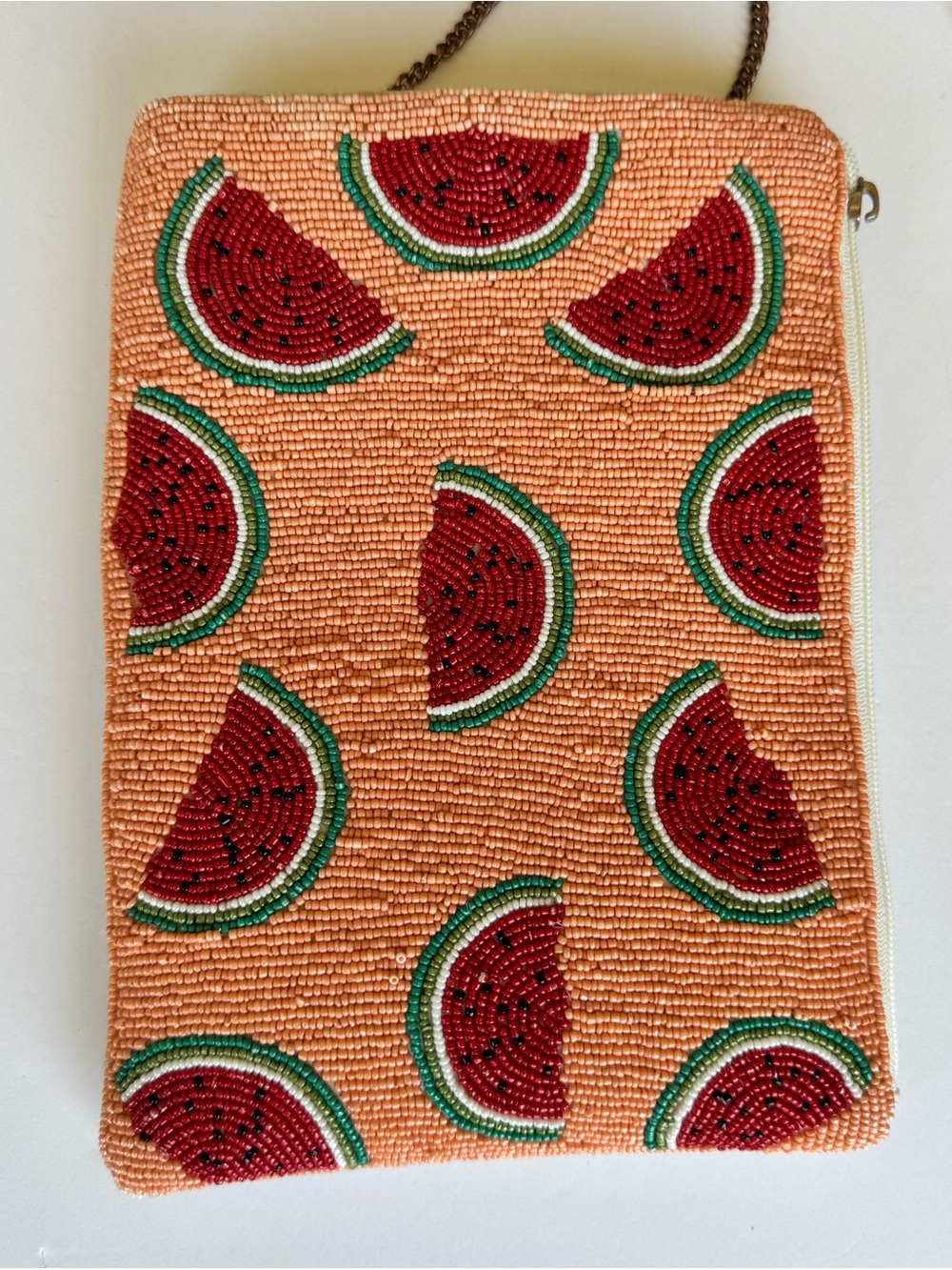 Jane Marie Beaded Watermelon Summer Crossbody Purse